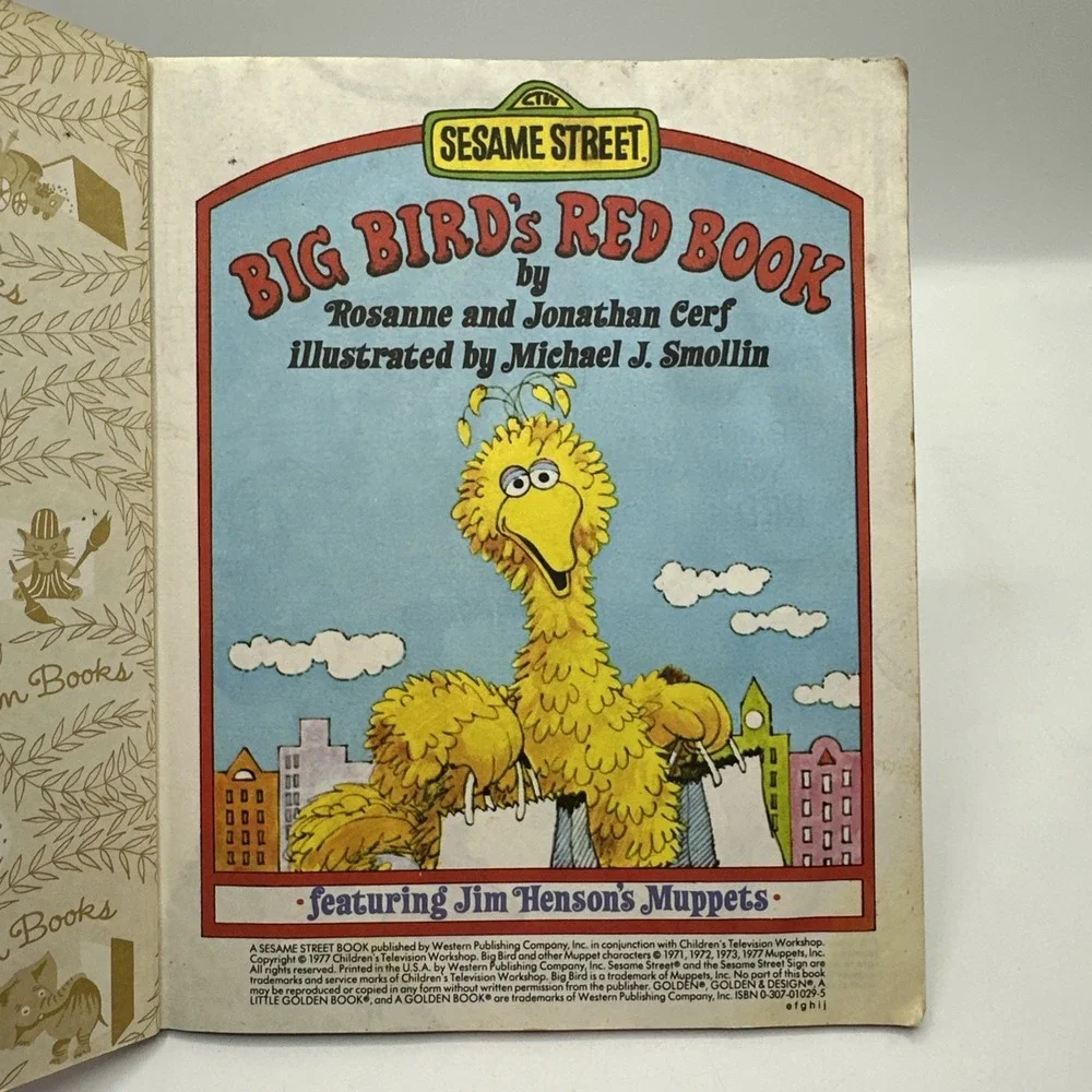 Sesame Street Big Birds Red‎ Book. 1977. Featuring Jim Hensons Muppets. Hardback